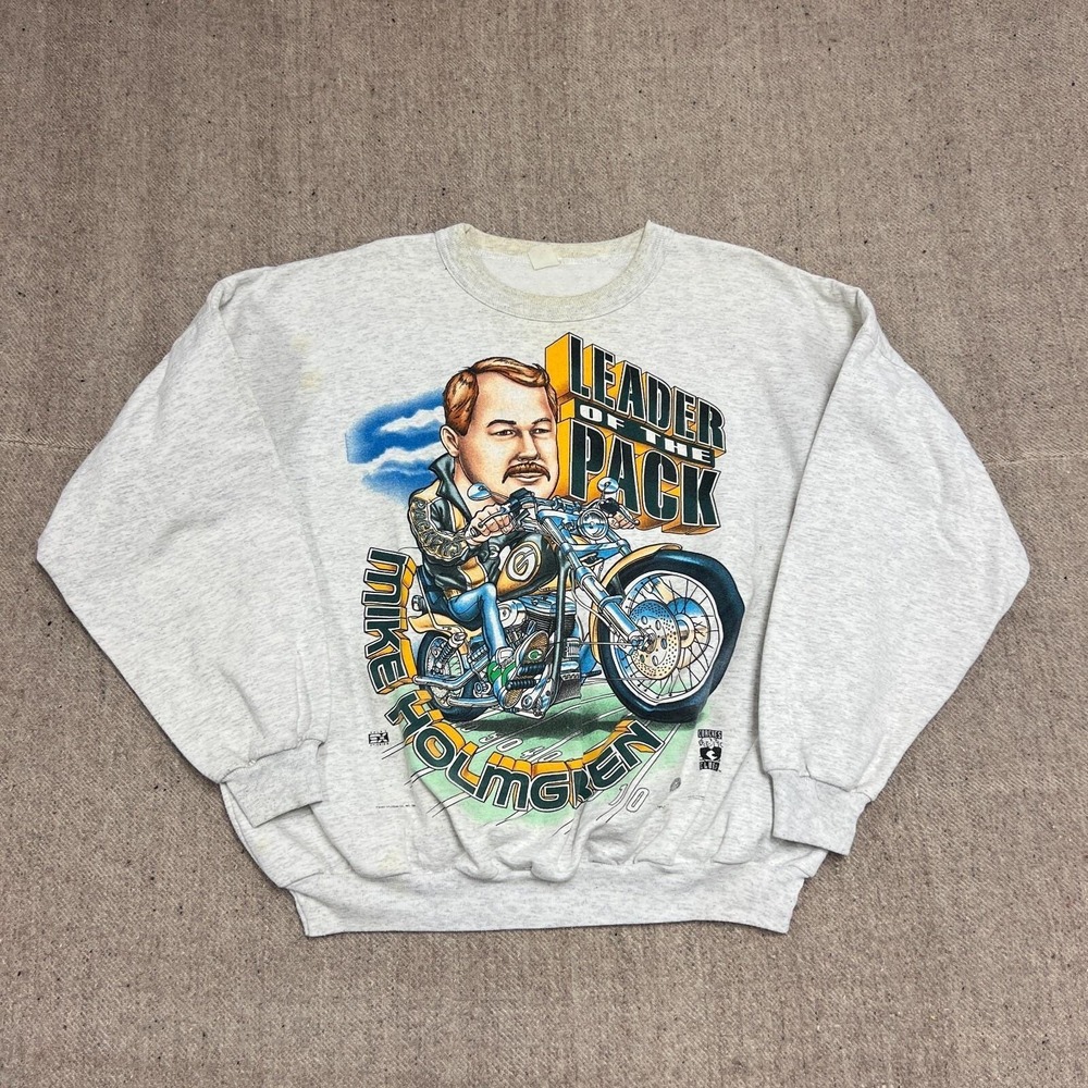 Vintage Green Bay Packers Sweatshirt Mens XL Gray 1990s Mike Holmgren NFL‎